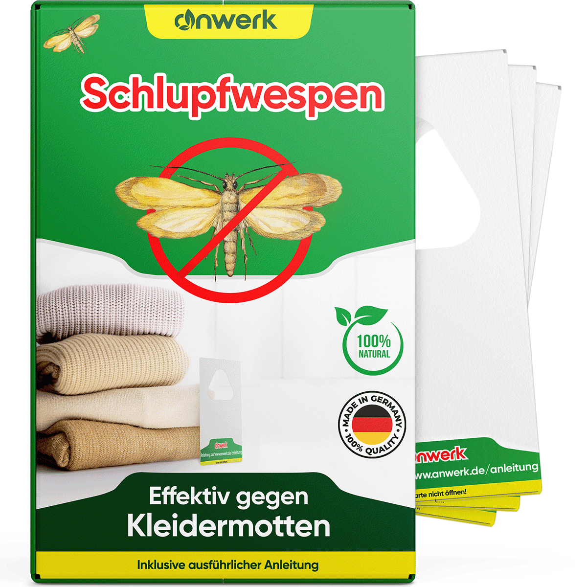 Anwerk Schlupfwespen gegen Kleidermotten - Motten im Kleiderschrank und Kleidung loswerden - Jetzt bestellen