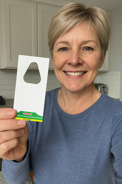 Kunde mit Schlupfwespen-Karte