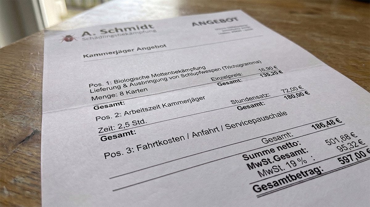 Kammerjäger Angebot 597 Euro